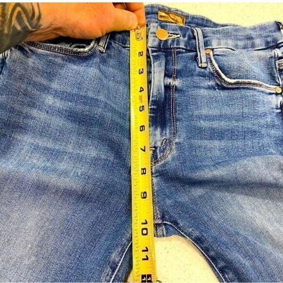 “Mother High-Waisted Looker Ankle Fray Walking on Coals Jeans 27x27 Stretch” - Picture 6 of 11